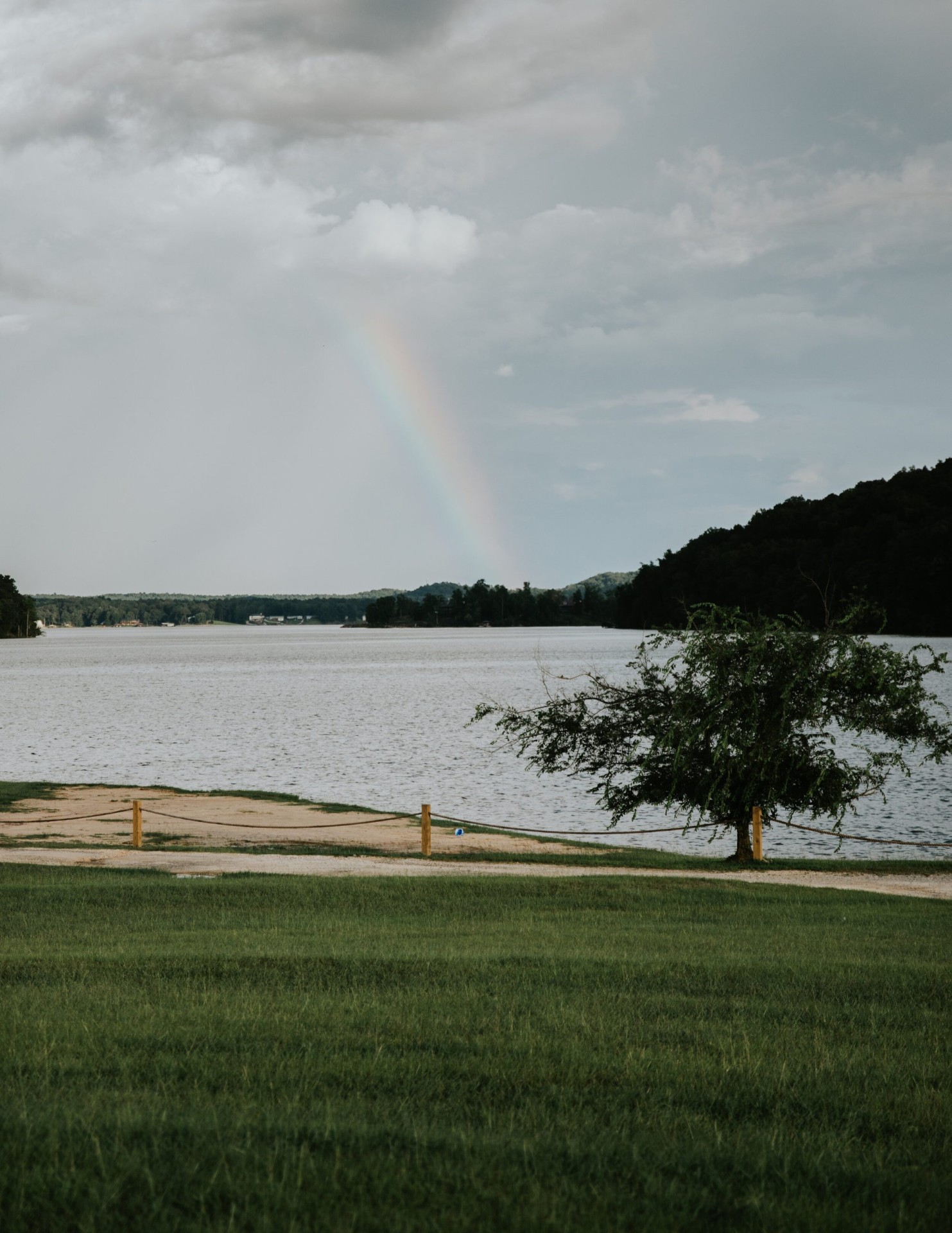 Rainbow over Neely Henry Lake after the rain