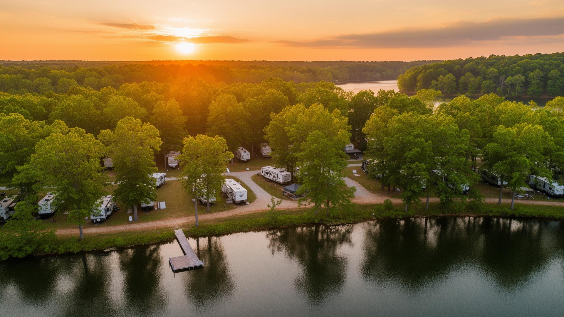 Neely Henry Lake shoreline at Greensport RV Park